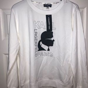 NWT White KARL LAGERFELD Sweatshirt Sz. M